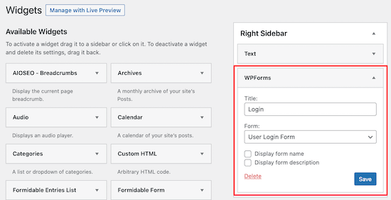 Como adicionar página de login de front-end e widgets no WordPress