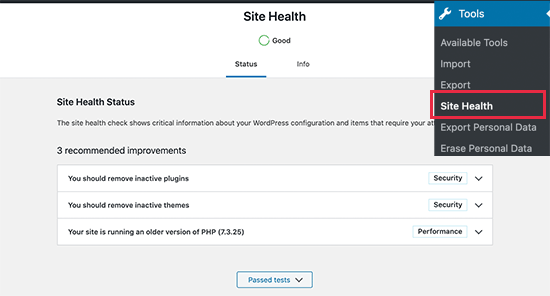 Como obter rapidamente informações do sistema para o seu site WordPress