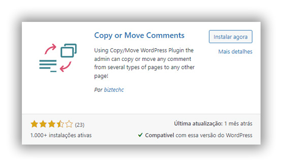 Imagem da captura de tela do plugin Copy or Move Comment do WordPress.