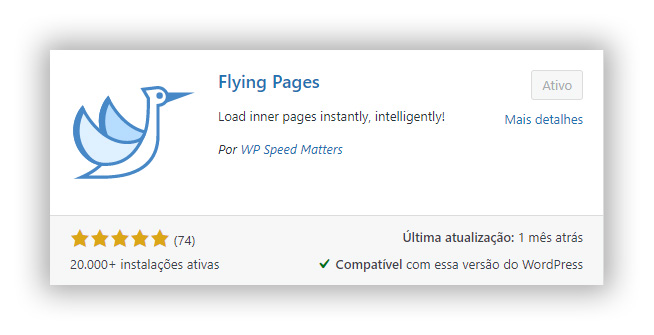 Imagem do Plugin Flying Pages do WordPress.